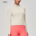 Yoga apparel pilates slimming workout outdoor fitness top women's quick-dry sports long sleeve jacket casual wear