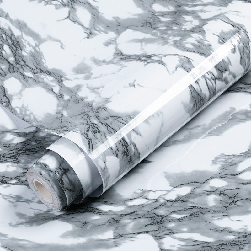 Cross-border Supply Desktop Stickers Marble Wallpaper Self-Adhesive Kitchen Oil-proof Stickers Furniture Renovation Stove Cabinet Stickers
