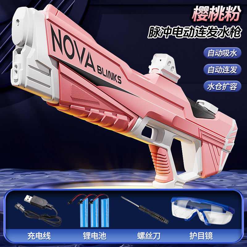 Electric pulse burst water gun - cutting-edge tech, fully electric, automatic water intake, high-pressure, powerful water blaster, water spray toy for kids