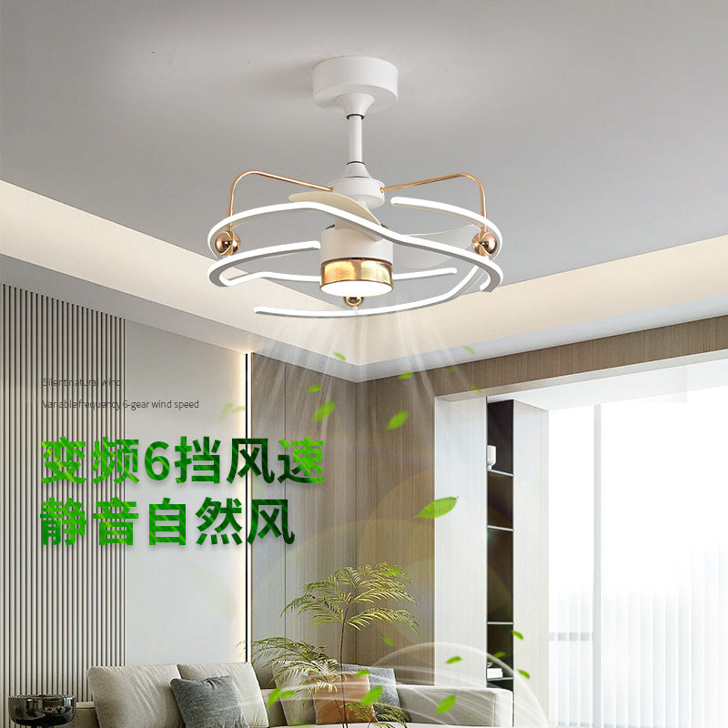 2025 New Fan Light Silent Ceiling Fan Light Restaurant Dining Room Bedroom Electric Fan Light Integrated Zhongshan Ceiling Fan Lighting