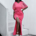 African cross-border  new arrivalfashion african elegantwork clothingpure color leisureloose style dress special price