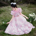 Hot-selling girls' floral princess dress - chiffon summer dress,  new sweet girl style, long beach dress