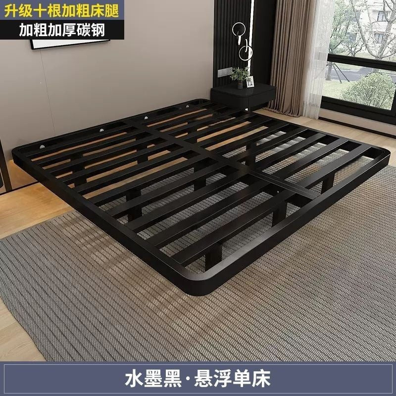 Floating bed modern casual japanese style normcore silent double bed all-steel row frame master bedroom iron bed frame