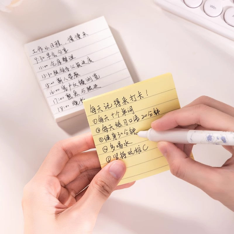 Deli BT300/301/302/303 Horizontal line Post-it notes can be glued for students to take notes, yellow and white n times stickers