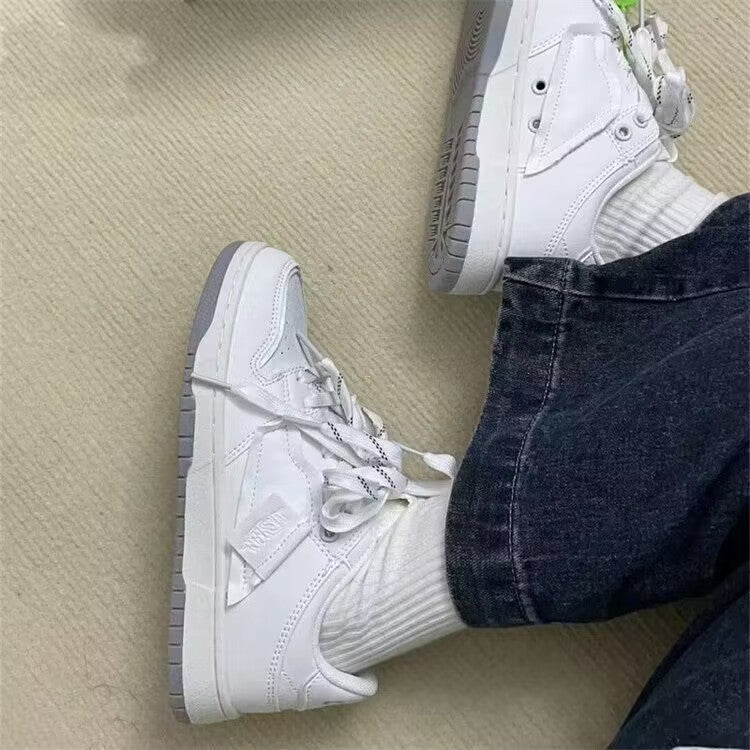 Hong kong style white sneakers - trending on instagram, versatile, height increasing, casual shoes for women, 2026 spring new arrivals, student athletic skate shoes