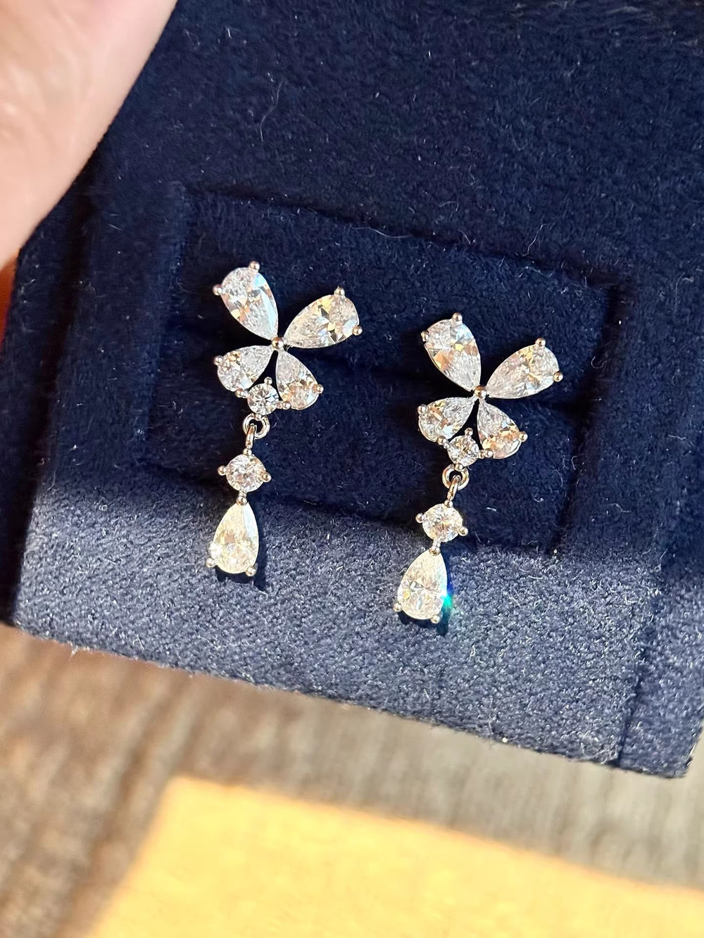 Exquisite bowknot teardrop zircon stud earrings: minimalist, unique, and chic. a touch of luxury for the modern woman