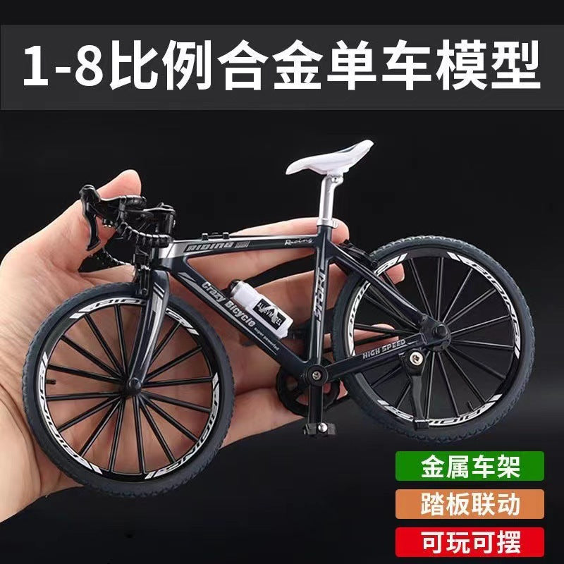 Export-specific 1:8 scale alloy bicycle model - mini foldable alloy mountain bike toy ornament
