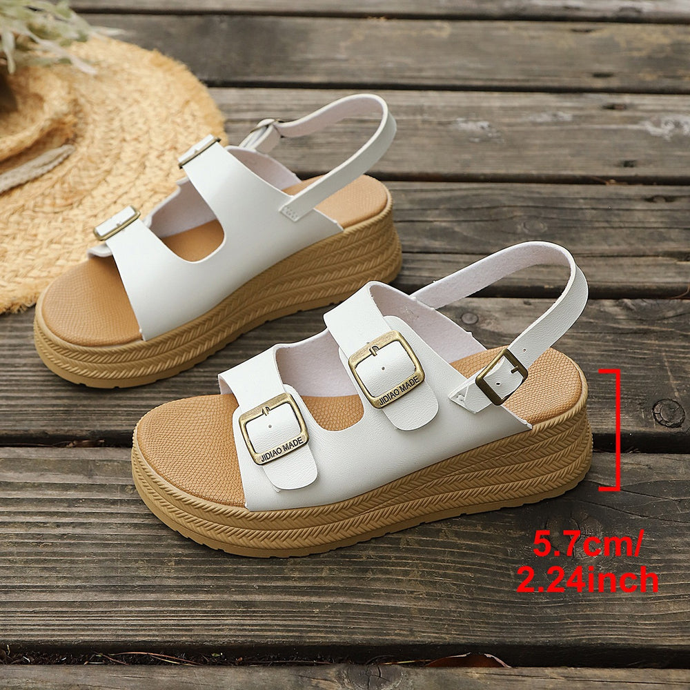 Women's summer casual slides - one-strap buckle sandals - retro korean style - plus size casual beach shoes -  collection