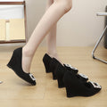 2025 new pointed-toe black heels with square buckle and rhinestone embellishments - french style, stiletto heel, elegant and versatile pumps