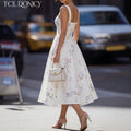 sleeveless floral sundress - this year's trendy french style maxi dress for women