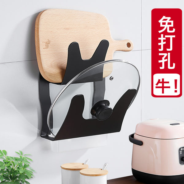 Double-layer lid rack Space aluminum kitchen rack No punching lid storage rack Cutting board Cutting board Shelf