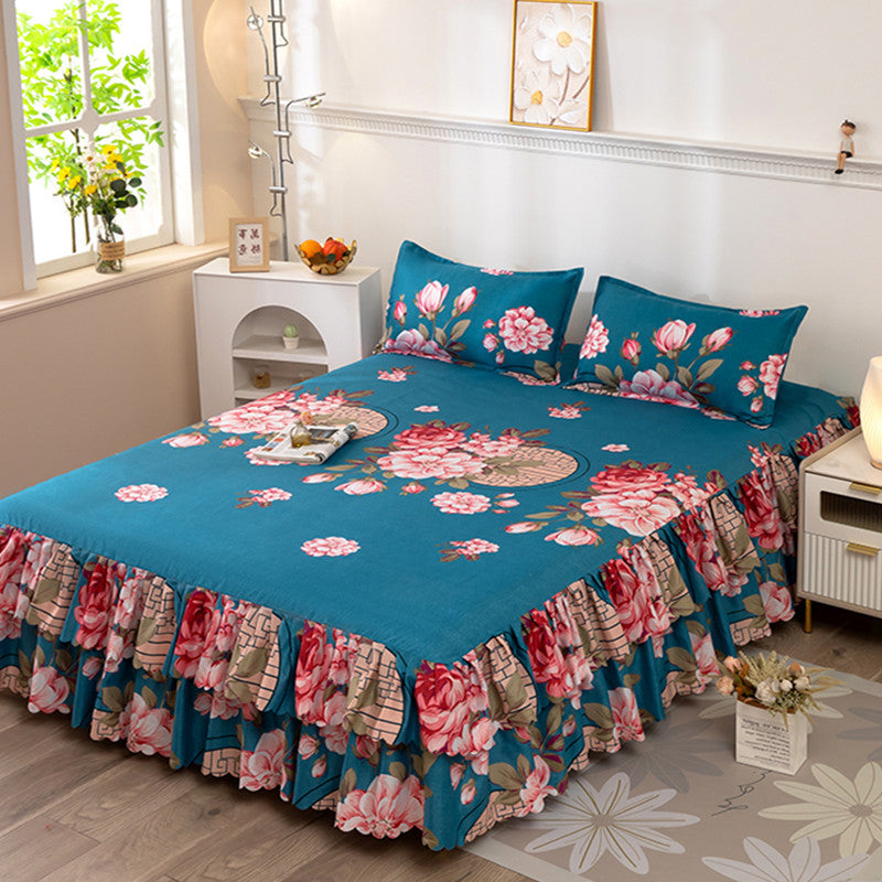 Bed skirt, fitted sheet, thickened bed sheets, comfortablenon-slip mattress protector, single piece simmons bed cover 1.8m double bed
