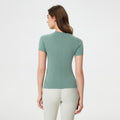 Summer seamless one-piece knit crew neck yoga top - slim fit, quick-dry, breathable running & workout short sleeve tee for women - d25073