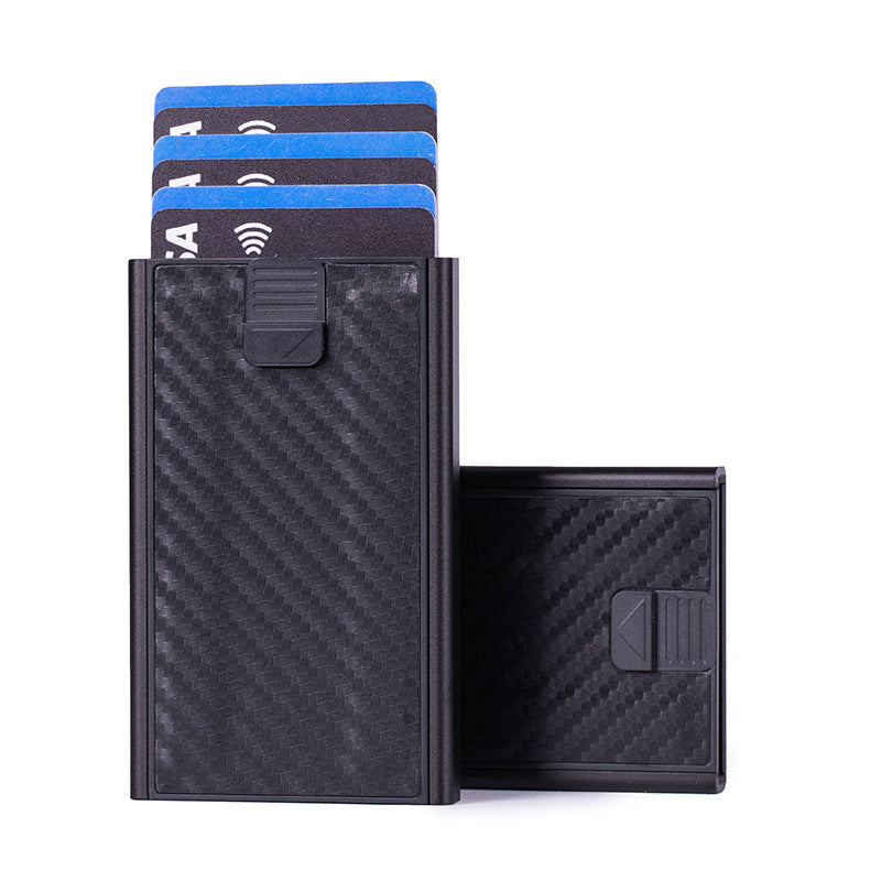 Premium texture card bag, aluminum alloy card bag, anti-magnetic metal card box, light card sleeve, automatic pop-up credit card bag