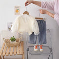 Korean style knitted vest and white shirt girl's outfit  - sweet & stylish bowknot floral set