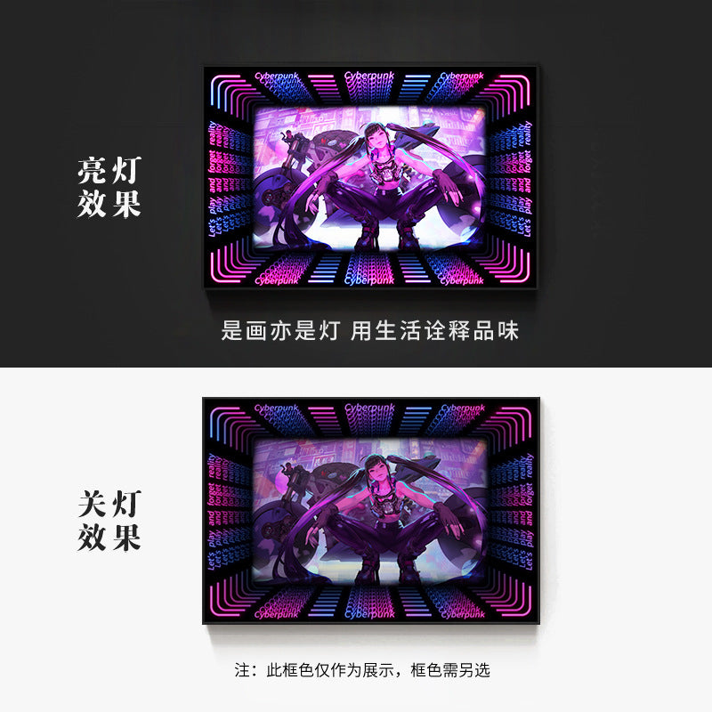 KTV box, private room, luminous hanging paintings, bar, pub, wall decoration painting, e-sports room, cyberpunk style mural