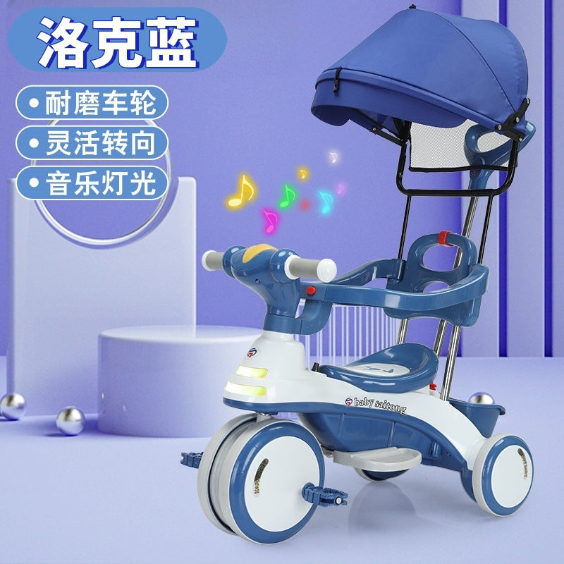 New children's three-wheeled stroller baby stroller children's toys bicycle stroller can sit on a bicycle