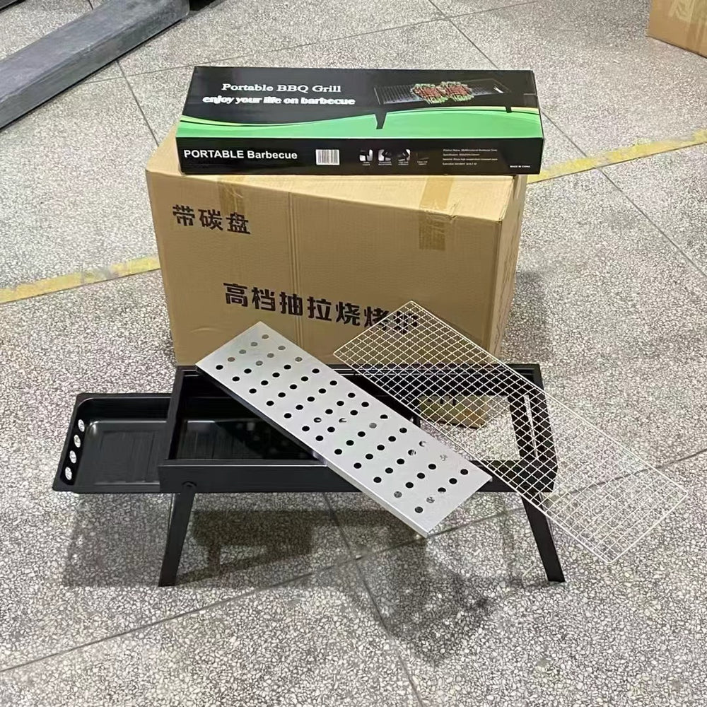 bbq grill, portable folding outdoor camping bbq, multifunctional charcoal grill for home use