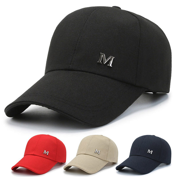 Canvas Baseball Cap Men's Extended Brim M Iron Standard Hat Sandwich Shade Sun Protection Cap Outdoor Fishing Cap Women