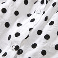new children's clothing, european and american style, girl's polka dot v-neck petticoat + elastic denim tie two-piece set