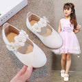 Girls' leather shoes - new spring/autumn  collection: stylish princess shoes for little girls, featuring floral designs, soft soles, and casual comfort for mid-to-large sized children