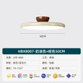 Raw wood style milky white double-layer round ceiling light with walnut wood base - ideal for condo apartments, b&bs, and kids' bedrooms