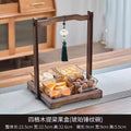 [four grids] lifting plate + amber glass bowl
