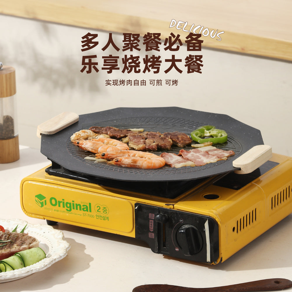 Medical stone non-stick barbecue plate cassette stove induction cooker for homekorean style frying pan baking dish teppanyaki outdoor portable