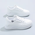 Women's shoes 2025 new spring autumthick sole leather surface platform shoes petiteseasiest for matchcasualeasiest for matchplatform shoes white shoes women