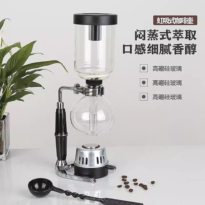 Siphon coffee maker set - glass coffee pot with filter - home coffee brewing kit - pour over coffee maker - coffee extraction pot
