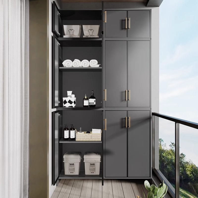 Space Aluminum Balcony Locker Sunscreen Wardrobe Large Capacity Cabinet Sundries Storage Cabinet Locker Shoe Cabinet Side Cabinet