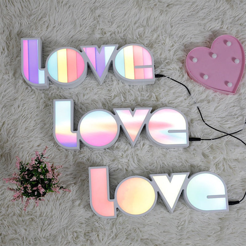 New LED creative love letter light, Valentine's Day marriage proposal confession arrangement light box, Symphony series ornament light