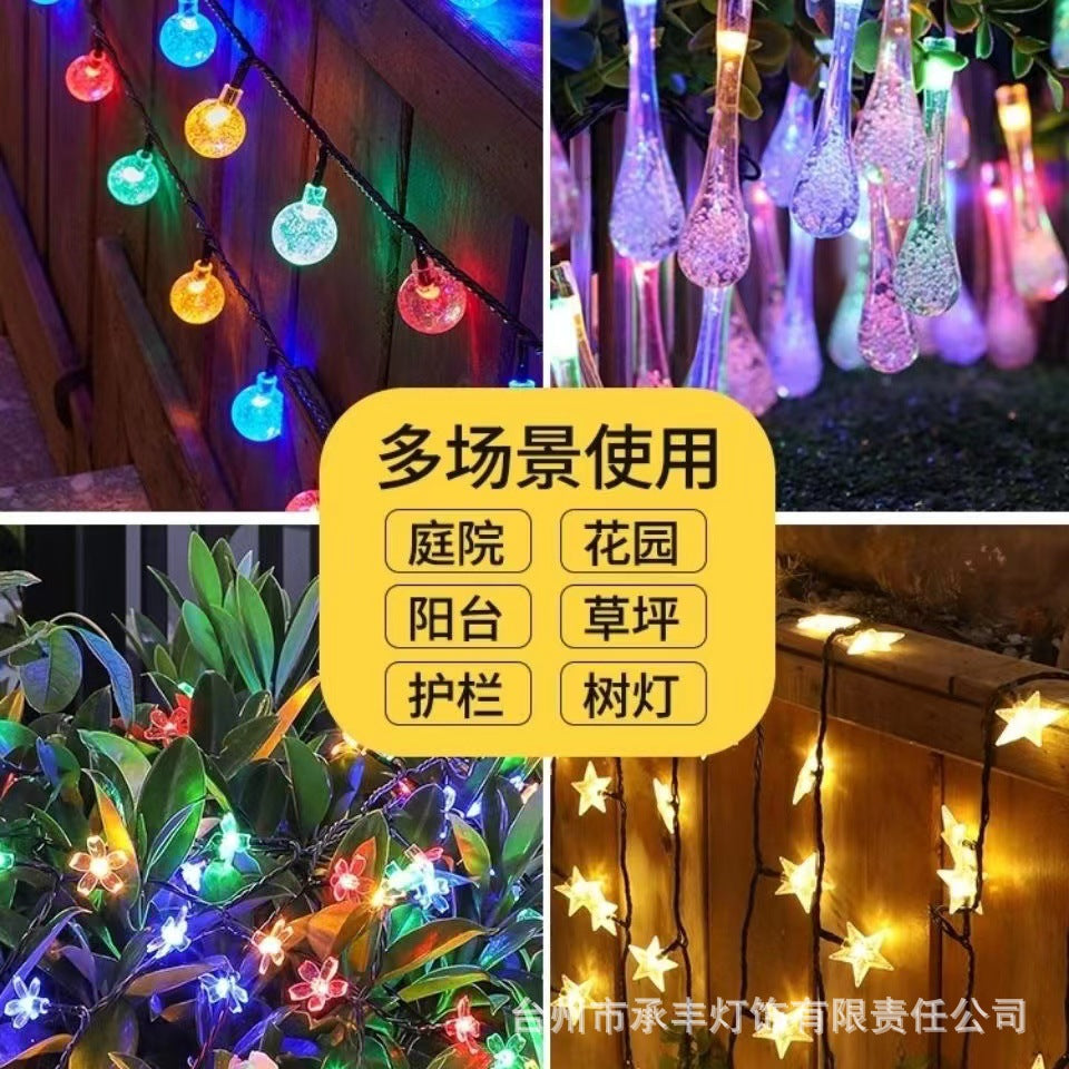 LED solar light string star light bubble ball lantern outdoor waterproof Christmas atmosphere decorative light flash wholesale