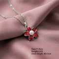 hot-selling copper inlaid zirconium drop oil camellia pearl necklace for women accessible luxuryfashioneasiest for matchelegant clavicle chain suit