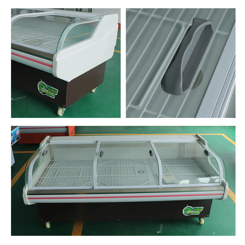 Fresh meat cabinet, fresh meat display cabinet, direct cooling and thawing pork, beef and mutton fresh refrigerated cabinet, horizontal fresh meat cabinet