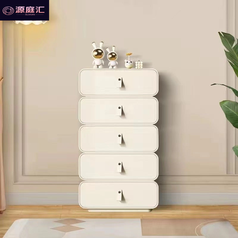 Creative cream style solid wood storage cabinet complete four-drawer chest of drawers living room bedroom for home wall-mounted drawer chest of drawers