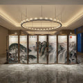 Hotel dining hall lobby chandelier - modern minimalist banquet hall light luxury ring round crystal chandelier - restaurant private room pendant light