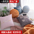 Scandinavian style casual pillow letter pure color round sofa bay window office waist protector home combination stuffed cushion