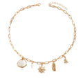 Wholesale beach vacation style necklaces - european & american cross-border summer ocean jewelry for women - seashell, turtle, and sun pendants for the beach