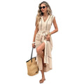 european and american sexy knitted dress striped dress cross-border  dress
