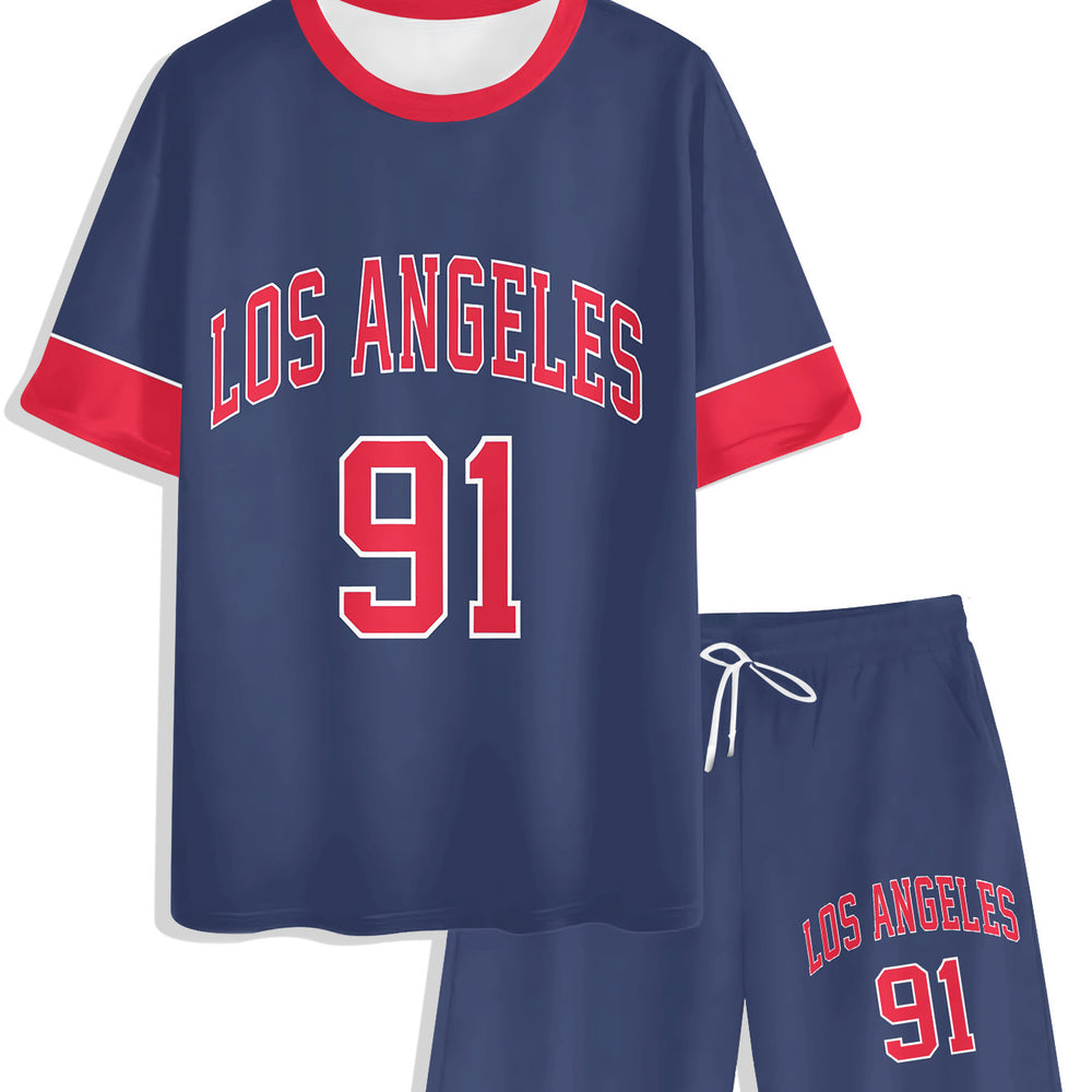 Men's casual tracksuit set, featuring a "32" number print, a popular cross-border european and american style