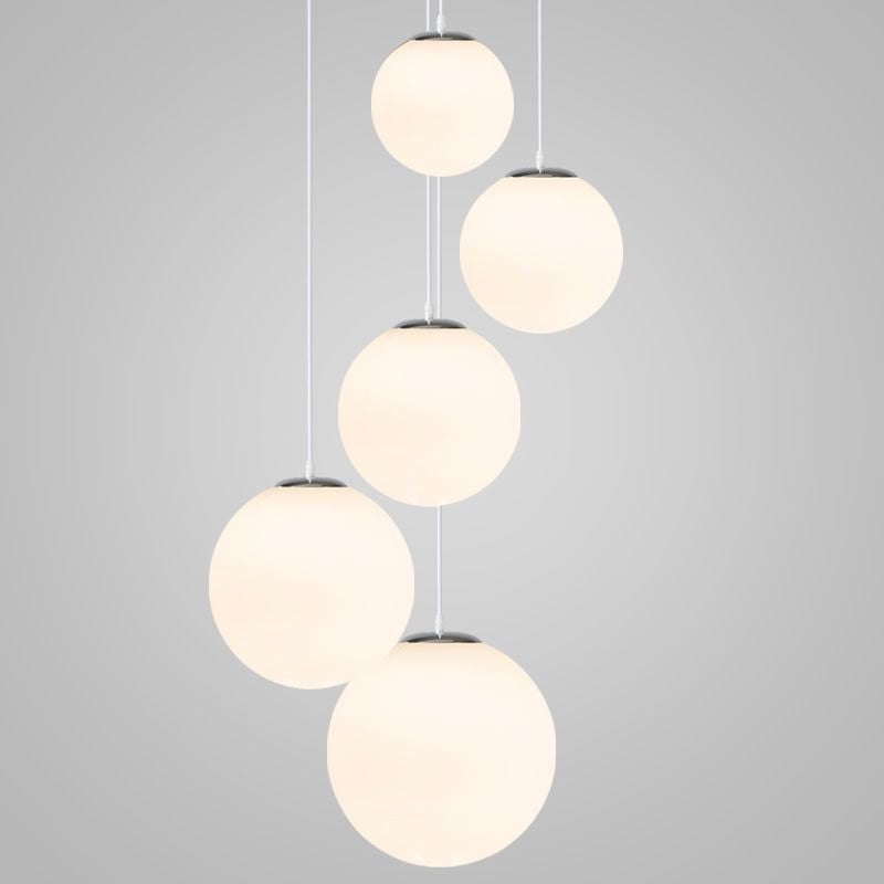 Scandinaviancasual single head white spherical chandelier restaurant milk tea clothing store shop bar aisle restaurant round lamp