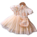 summer collection: little girl's dress - ethereal tulle princess style tutu dress for baby girls, kids' bubble sleeve dress