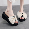 Spring/summer anti-slip platform sandals & slides for women - new 2025 collection - bow detail, high heel, slimming & height increasing