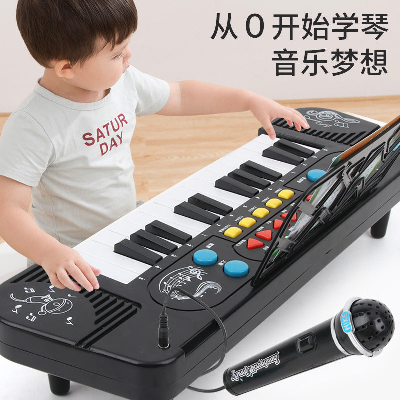 Children's 25-key electronic keyboard with microphone - beginner's piano, multifunctional musical toy for toddlers