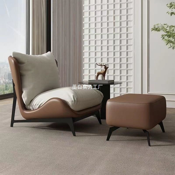 Simple single sofa chair Balcony leisure chair Reclining chair Sitting and lying bedroom Living room Lazy sofa chair