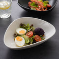Creative triangular ceramic fruit salad plate - retro style, high-end ceramic dinnerware for restaurants and home use - deep dessert plate