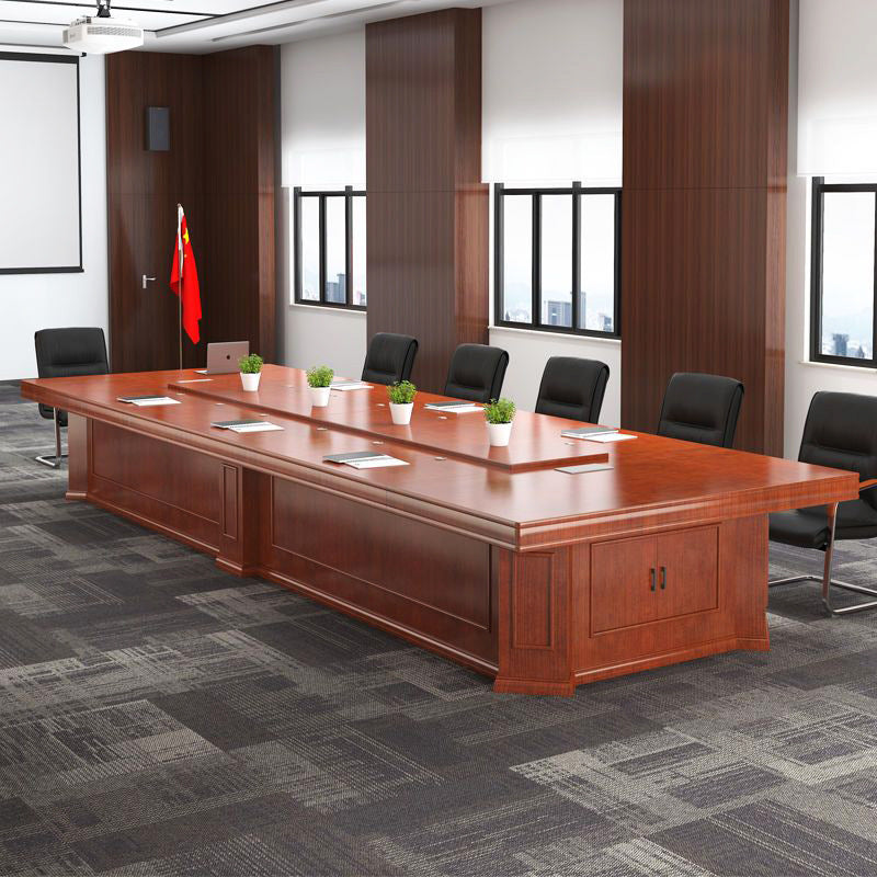 Saint li paint conference table with solid wood veneer, long table for company reception and training, large negotiation table and chair set