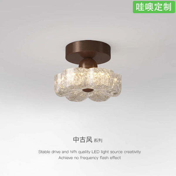 [Wow] Medieval style resin flower ceiling lamp French retro balcony entrance entrance lamp advanced sense