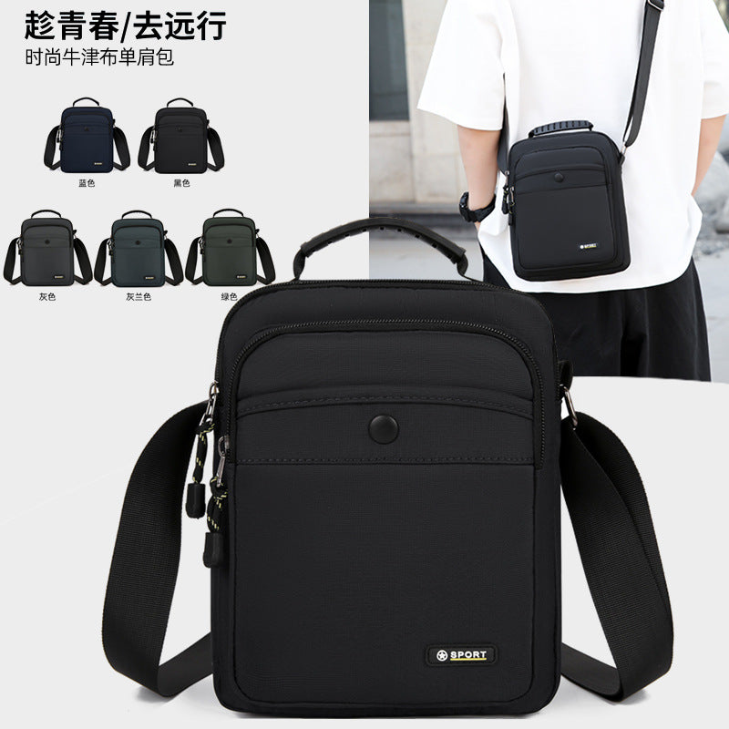 New men's bag business casual men's messenger bag urban simple shoulder handbag multi-layer outdoor small bag